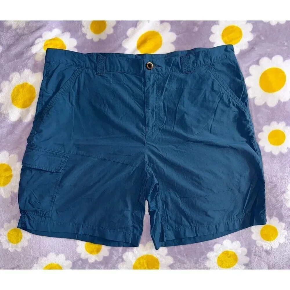 Columbia Men's 9" Shorts Lightweight Flat Front Casual Omni-Shade Blue Sz 40